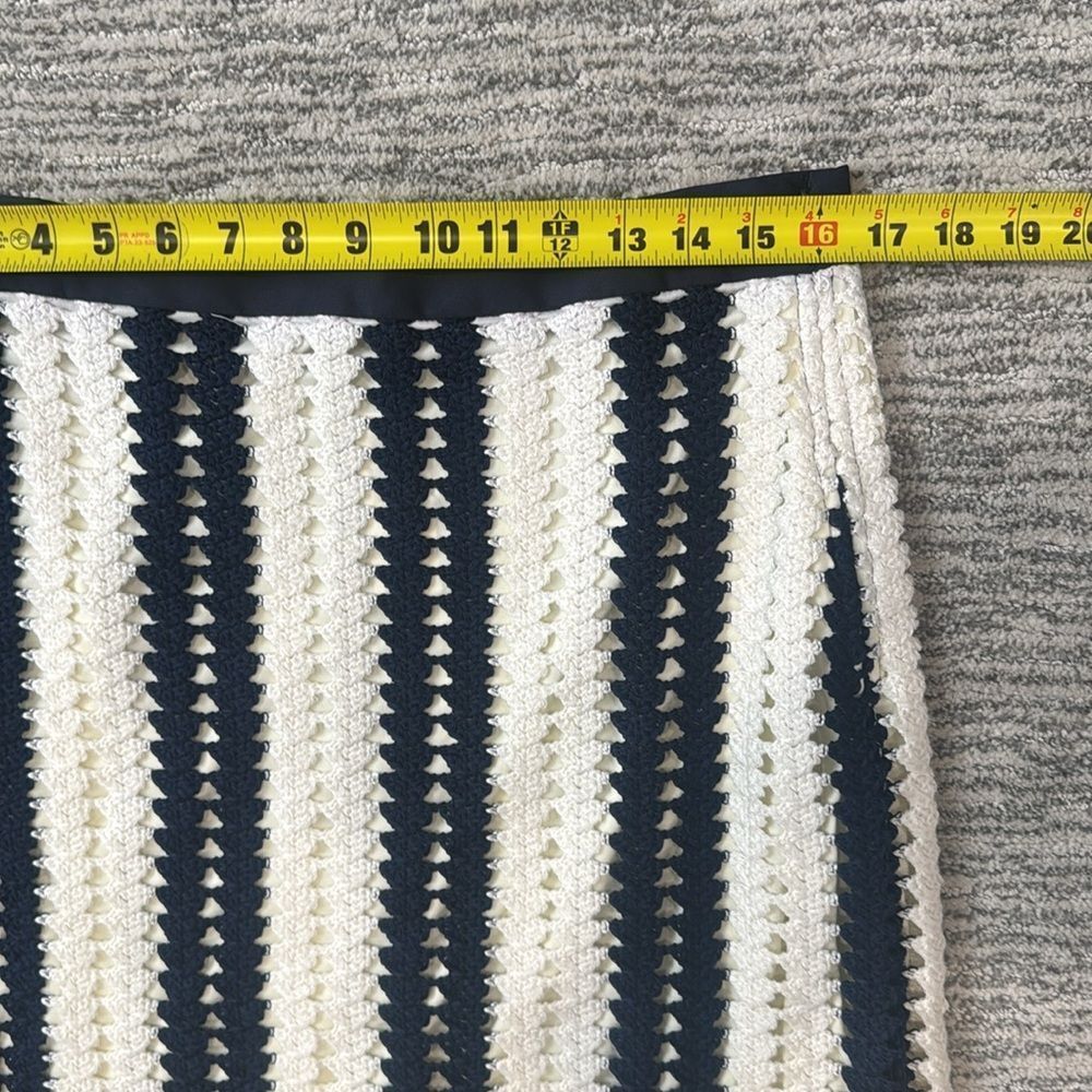 NWT Eva Franco Crochet Skirt Blue White Anthropologie Large - Picture 7 of 11